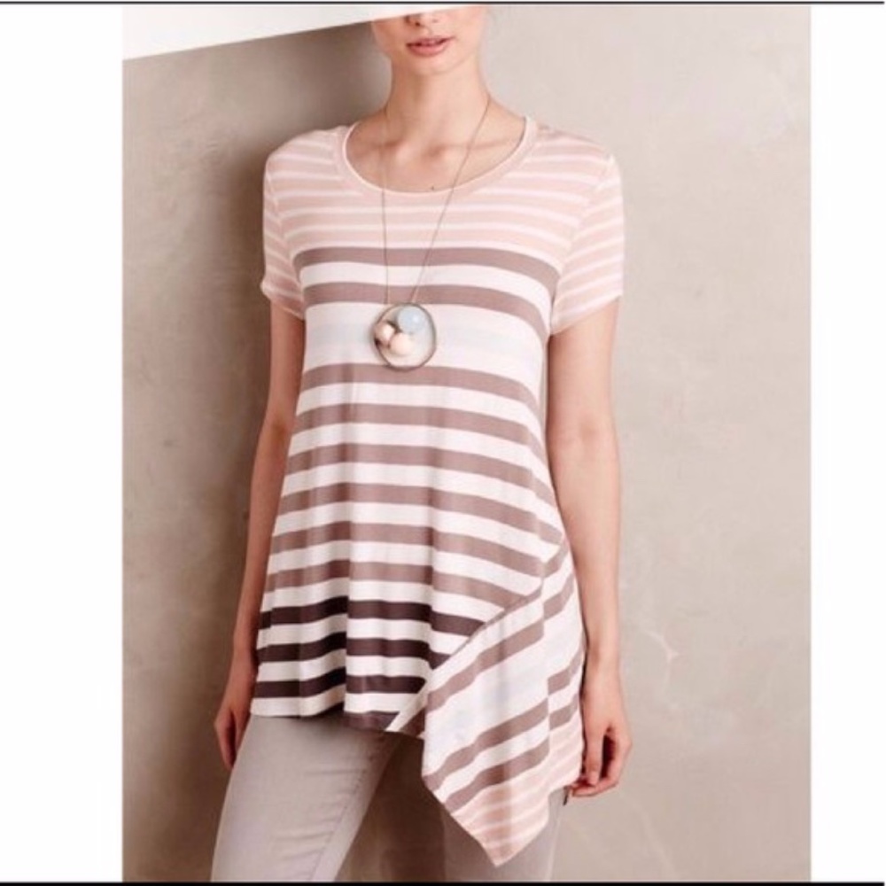Little Yellow Button Anthro asymmetrical tunic top
